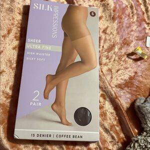 💜Silk Impressions Sheer Ultra Fine High waisted silky soft15 Denier Size:small